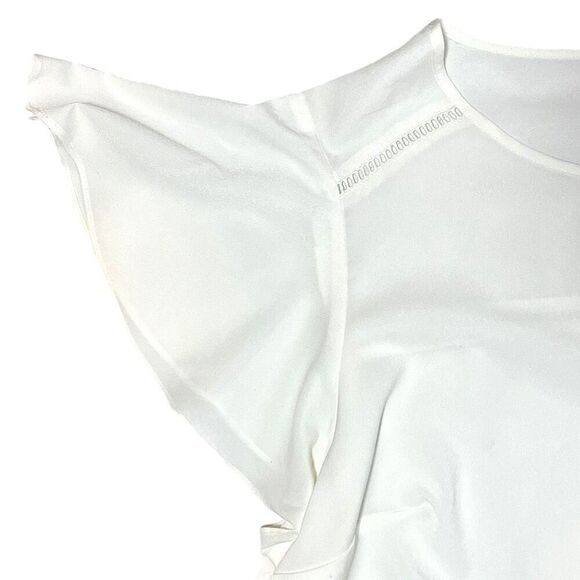 Lane Bryant Cream Flutter Sleeve Blouse Sz 18 - Picture 3 of 11